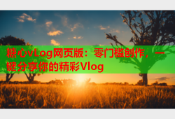 糖心vLog网页版：零门槛创作，一键分享你的精彩Vlog